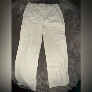 2000s 6-Pocket Cargo Pants Y2K Utility Pants Neutral Streetwear- Size Large
